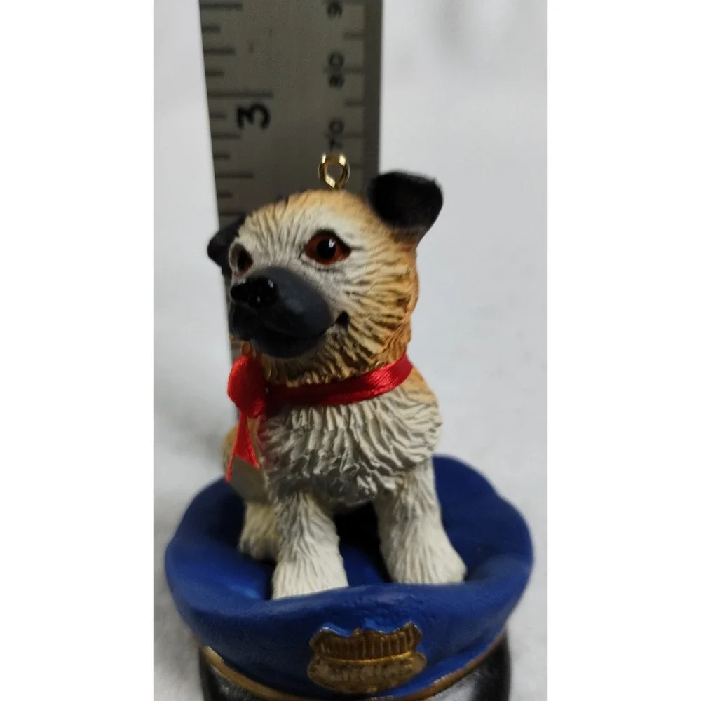 American Greetings Policeman Dog Ornament Police Hat Puppy Christmas Decor‎